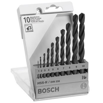 Bộ mũi khoan 10 mũi Bosch HSS-R Din338 Bộ mũi khoan 10 mũi Bosch HSS-R Din338