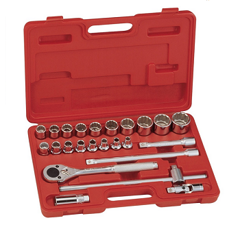 Bộ khẩu tay vặn 1/2' 24 chiếc hệ Inch (12 cạnh) - Genius TW-424S