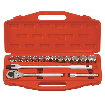 Bộ khẩu tay vặn 1/2' 16 chiếc hệ Mét (12 cạnh) - Genius TW-416M