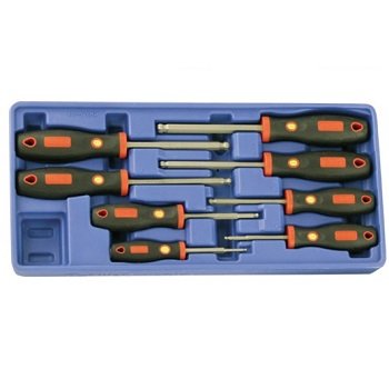 Bộ tuốc nơ vít đầu bi  tay cầm cao su 8 chiếc hệ mét Genius HR-578MW